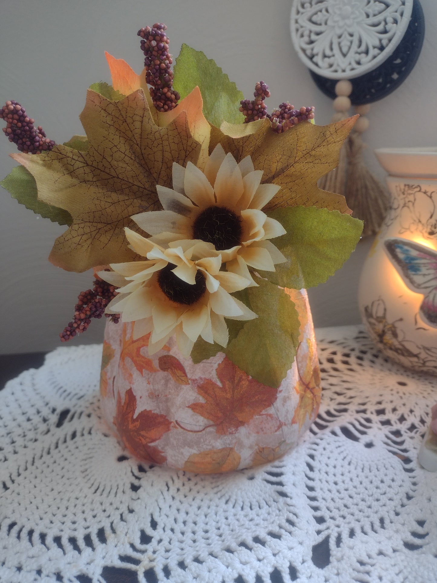 Glass Pumkin Decor
