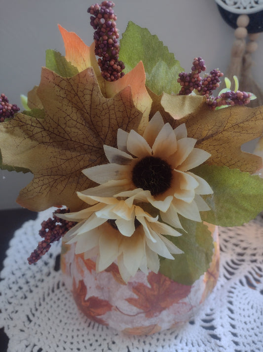 Glass Pumkin Decor